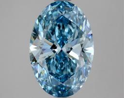Fancy Blue Oval Cut 3.06ct Vs2 Lab Diamond