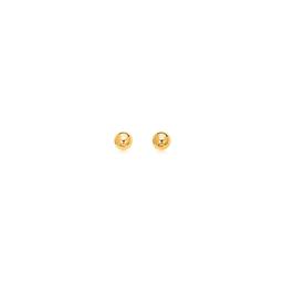 14k Gold Polished Round Stud Earrings