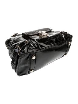 Marc Jacobs Black Patent Leather Zip Top Hdl Bag