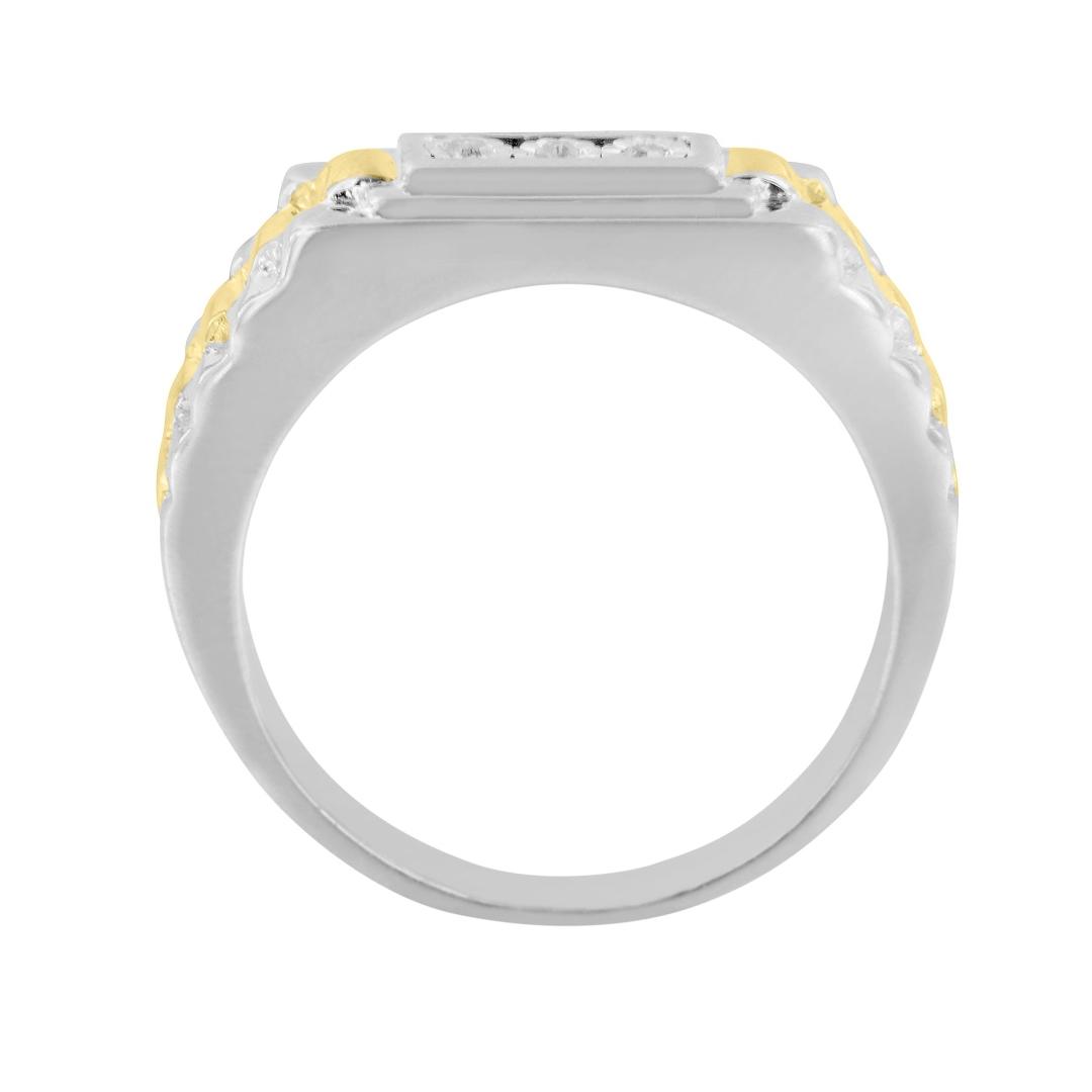 10k Gold-pl. Round .05ct Diamond 3-stone Ring
