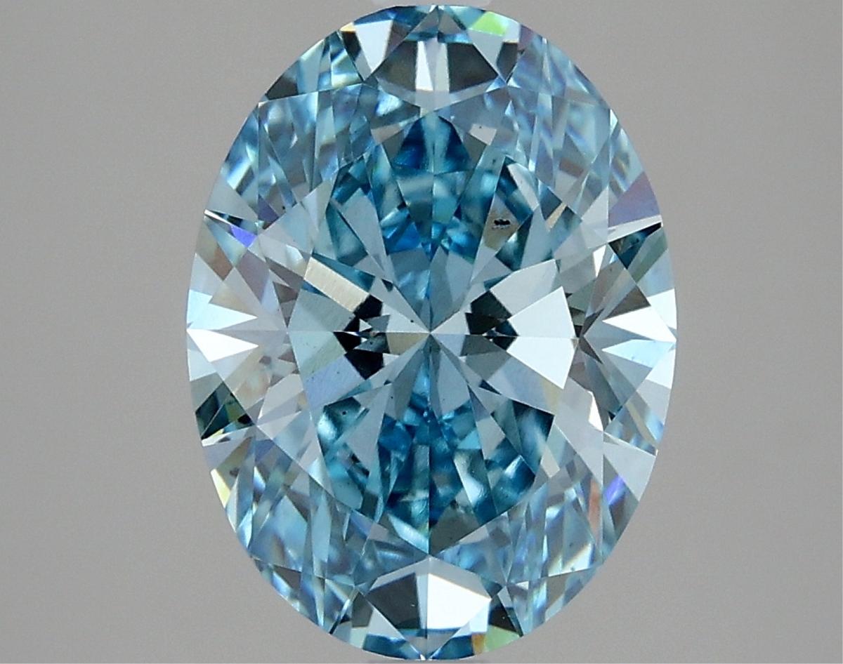 Fancy Blue Oval Cut 3.09ct Vs2 Lab Diamond