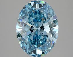 Fancy Blue Oval Cut 3.09ct Vs2 Lab Diamond