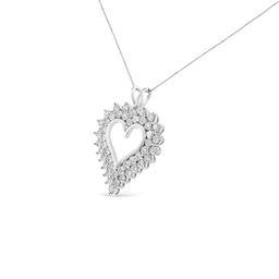 Sparkling 3.98ct Diamond Halo Open Heart Necklace