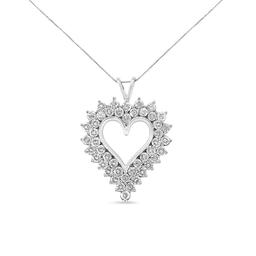 Sparkling 3.98ct Diamond Halo Open Heart Necklace
