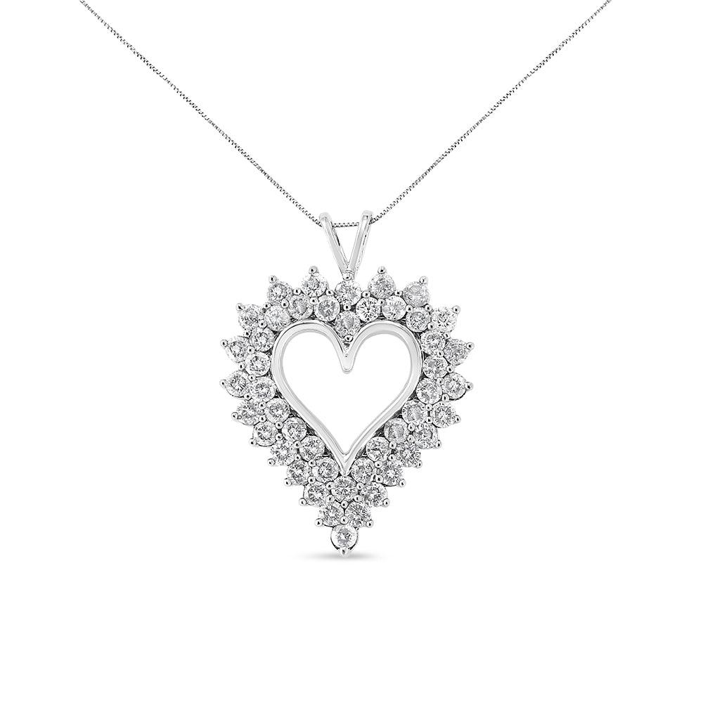 Sparkling 3.98ct Diamond Halo Open Heart Necklace