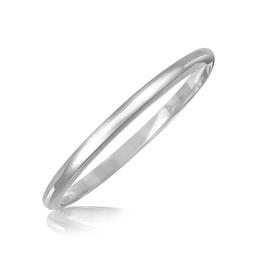 Sterling Silver High Polished Slim Dome Bangle