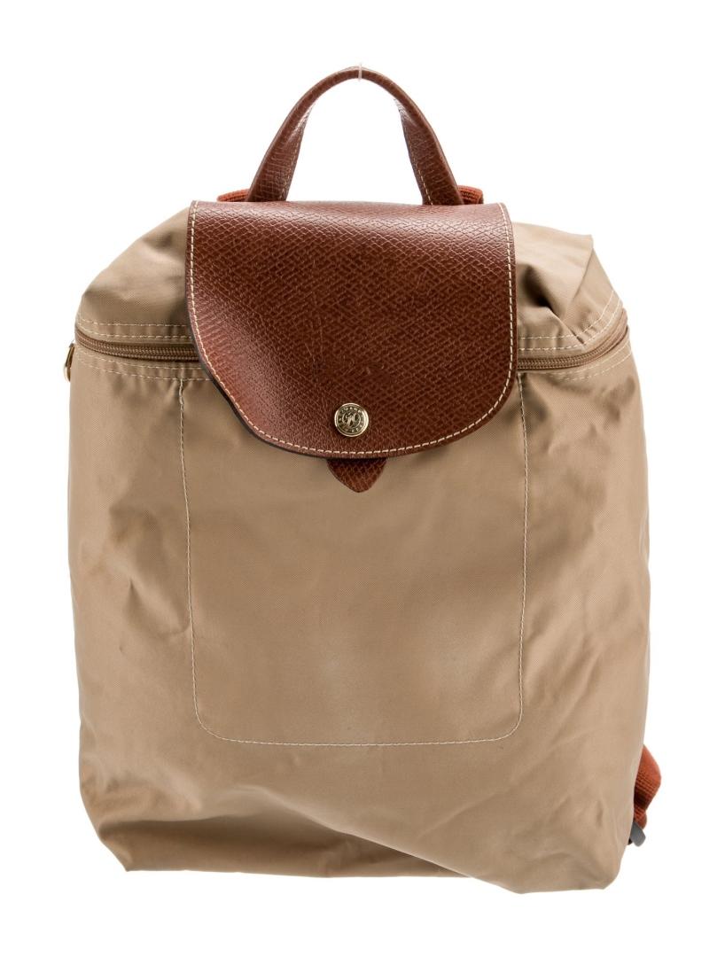 Longchamp Green Nylon Snap Closure Backpack