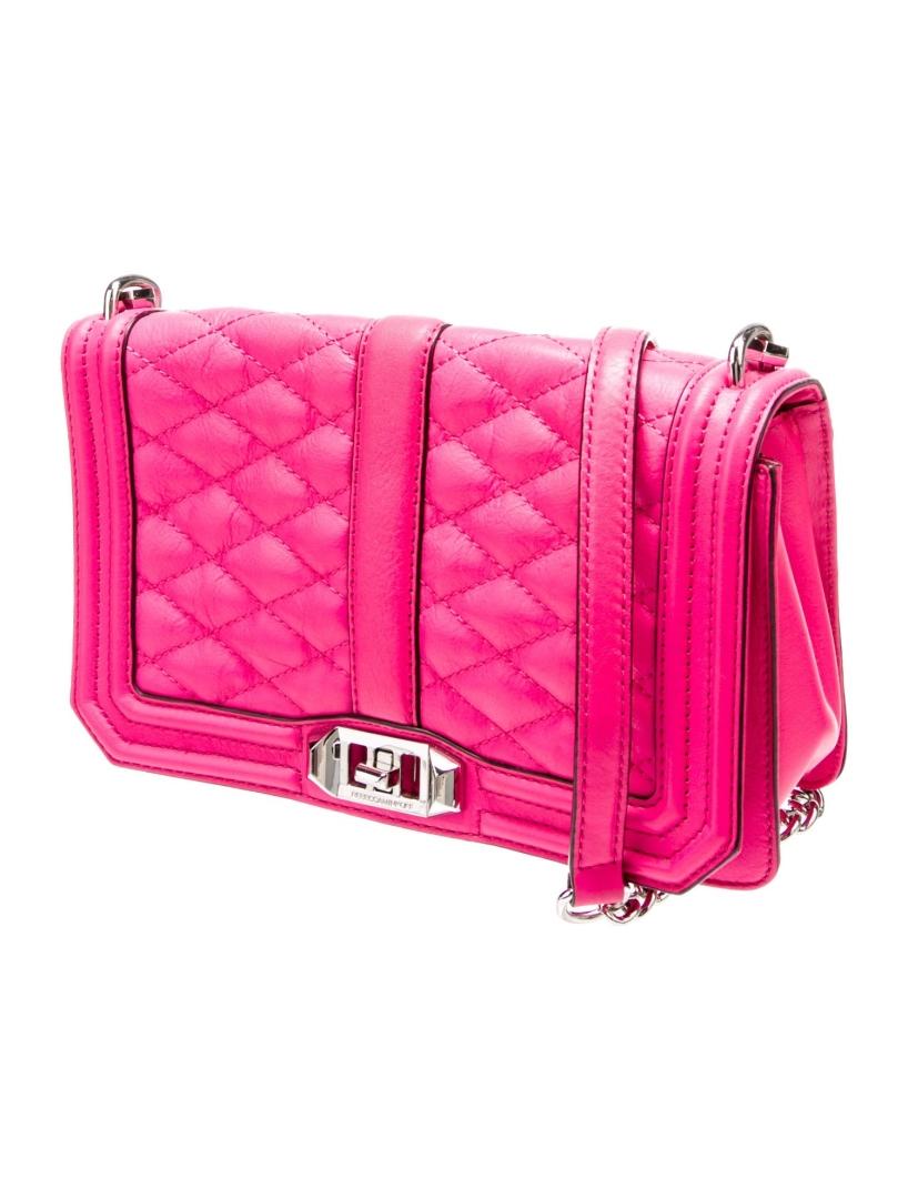 Rebecca Minkoff Pink Lthr Turn-lock Crossbody Bag