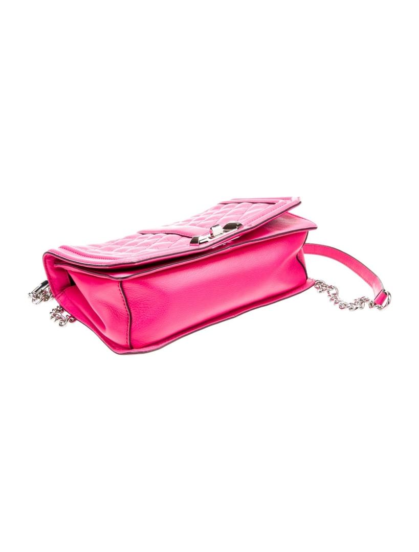 Rebecca Minkoff Pink Lthr Turn-lock Crossbody Bag