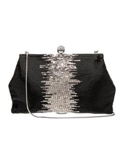 Badgley Mischka Black Silver-tone Hdw Shldr Bag