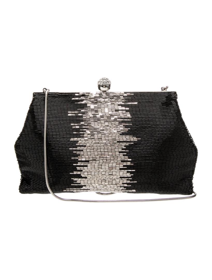 Badgley Mischka Black Silver-tone Hdw Shldr Bag