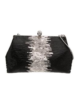 Badgley Mischka Black Silver-tone Hdw Shldr Bag