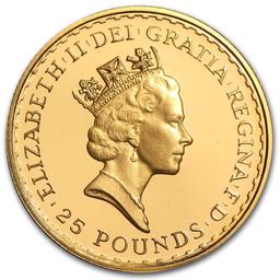 Britain 1/4oz Gold Britannia Bu / Pf (random Year)