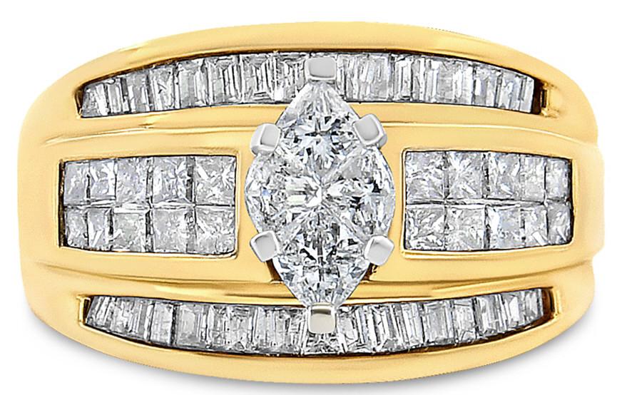 14k Gold 1.50ct Diamond Composite Marquise Band