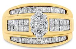 14k Gold 1.50ct Diamond Composite Marquise Band