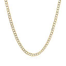 14k Two-tone Gold Pave Curb Chain 2.6mm