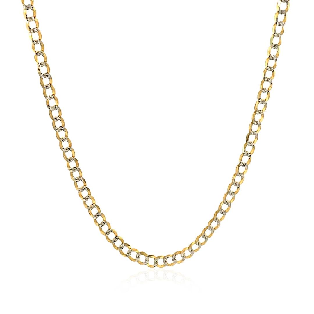 14k Two-tone Gold Pave Curb Chain 2.6mm