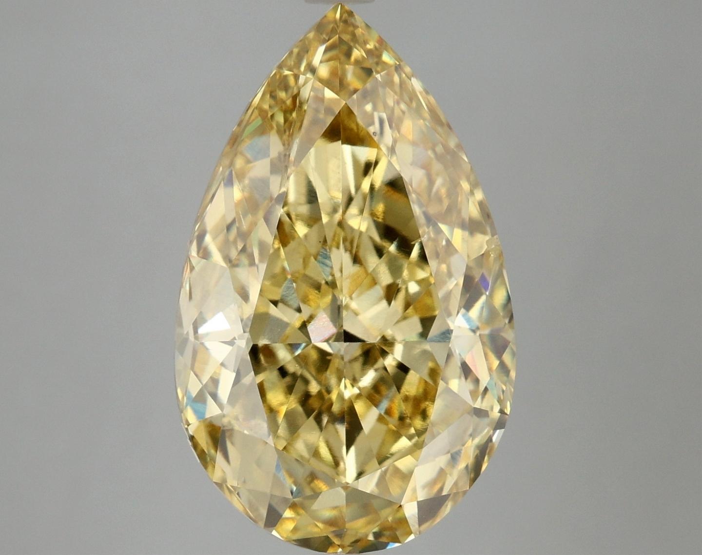 Fancy Yellow Pear Cut 7.54ct Vs2 Lab Diamond