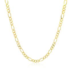 14k Gold Solid Figaro Chain