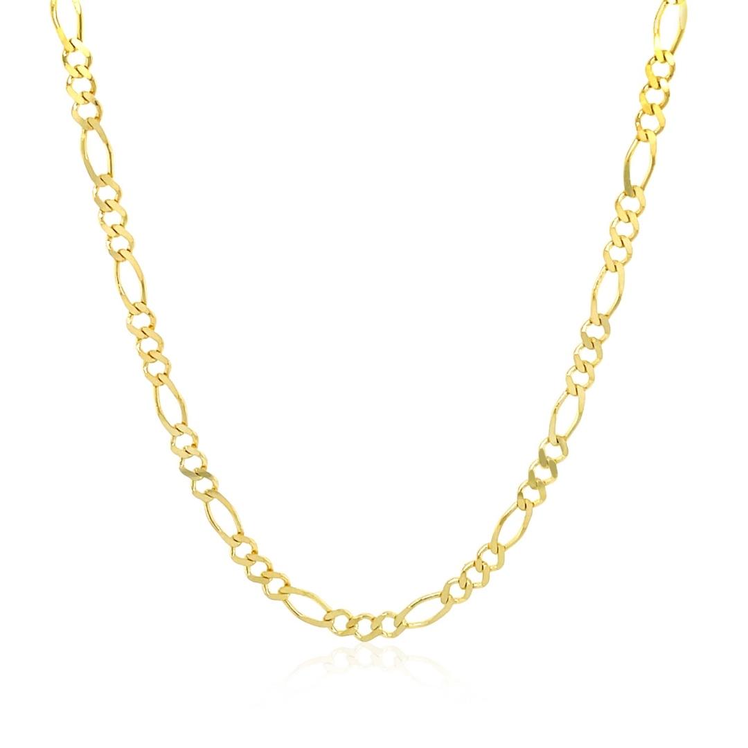 14k Gold Solid Figaro Chain