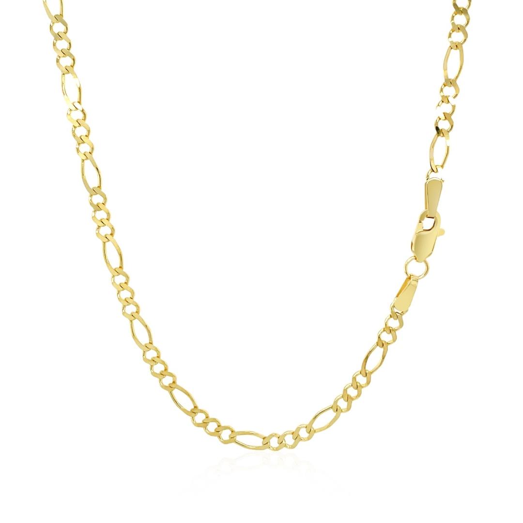14k Gold Solid Figaro Chain