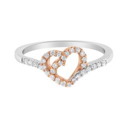 10k Two-tone Gold .20ct Diamond Open Heart Ring