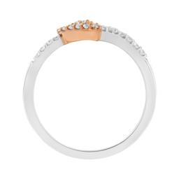 10k Two-tone Gold .20ct Diamond Open Heart Ring