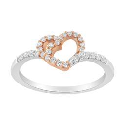 10k Two-tone Gold .20ct Diamond Open Heart Ring