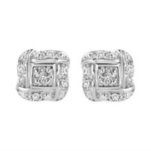 Round .04ct Diamond Square Stud Earrings