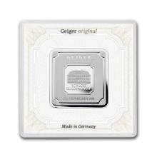 50g Silver Square - Geiger (encapsulated W/ Assay)