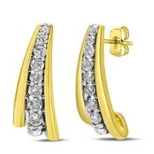 10k Gold-pl .50ct Diamond Huggie Earrings