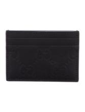 Gucci Black Gg Rubber Unlined Card Holder