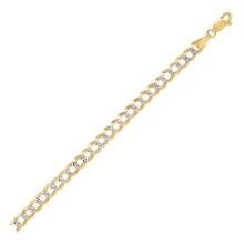 14k Two-tone Gold Pave Curb Chain