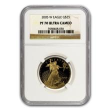 2005-w 1/2 Oz Proof American Gold Eagle Pf-70 Ngc