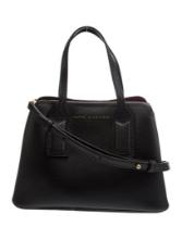 Marc Jacobs Black Leather Zip & Snap Top Hdl Bag