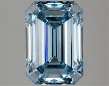 Fancy Blue Emerald Cut 3.13ct Vs1 Lab Diamond