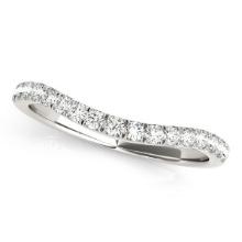 14k White Gold Round .24ct Diamond Curved Band