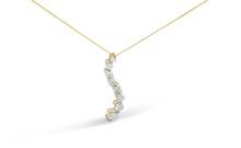 Certified 14k Gold 3.00ct Diamond Journey Necklace