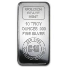 10 Oz Silver Bar - Golden State Mint (iso9001)