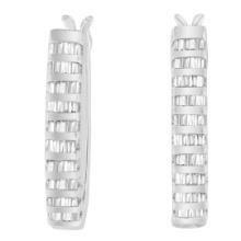14k Gold Baguette Cut .65ct Diamond Earrings