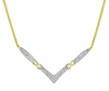 14k Two-tone Gold 2.00ct Diamond 'v' Necklace