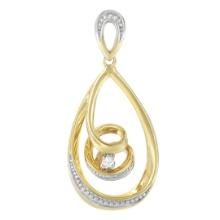 10k Gold .03ct Diamond Accent Teardrop Necklace