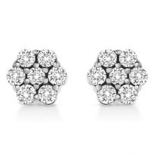 Sparkling .25ct Diamond Cluster Stud Earrings