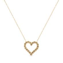 10k Gold-pl .50ct Champaign Diamond Heart Necklace