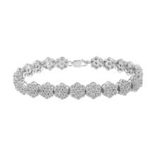 Dazzling 2.00ct Diamond Floral Cluster Bracelet