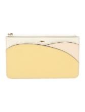 Chloe Yellow Leather Gold-tone Hdw Zip Cls Clutch