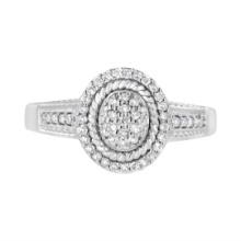 Sparkling .33ct Diamond Braided Halo Ring