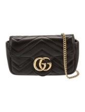 Gucci Marmont Super Mini Black Leather Clutch