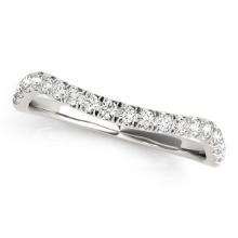 14k Wgold Round .24ct Diamond Curve Design Band