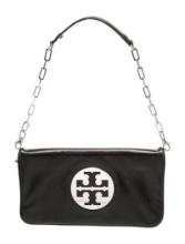 Tory Burch Black Lthr Chain-link Snap Shldr Bag